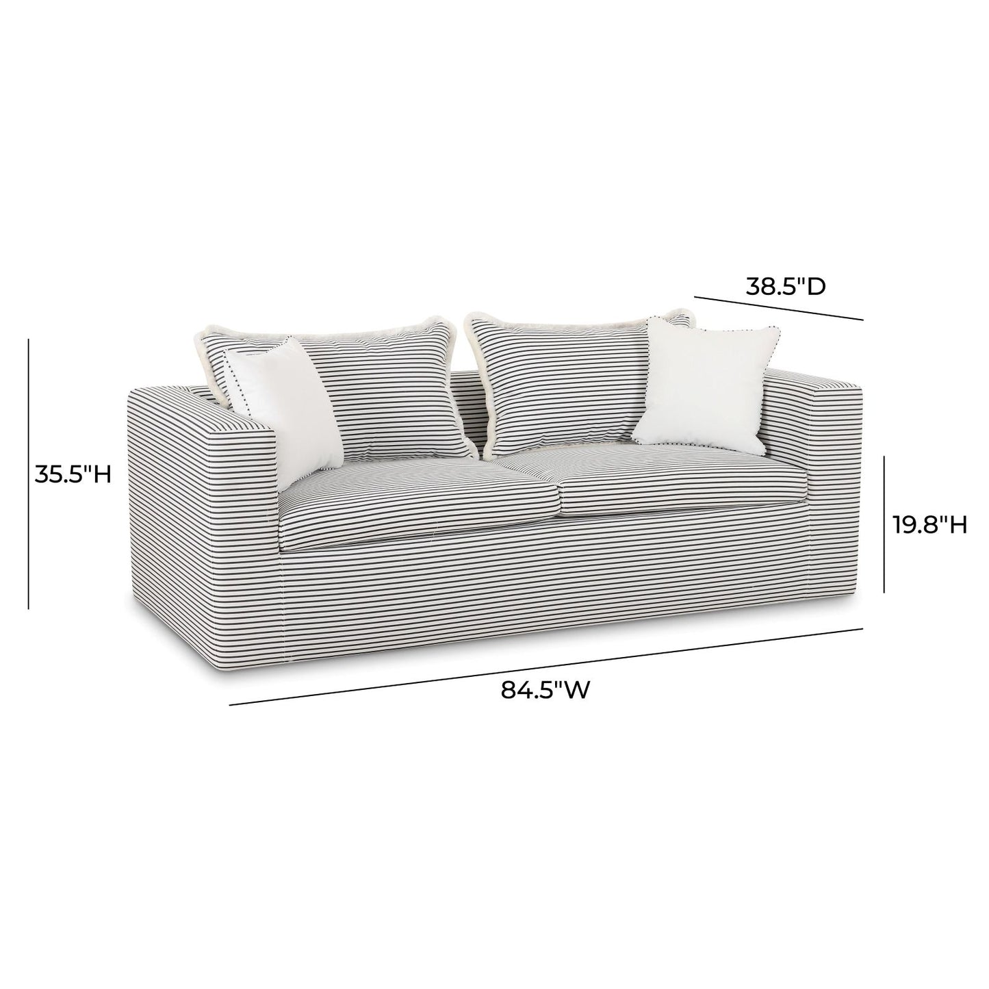 Salty 84.5" Striped Indoor/Outdoor Sofa (+2 Color Options)