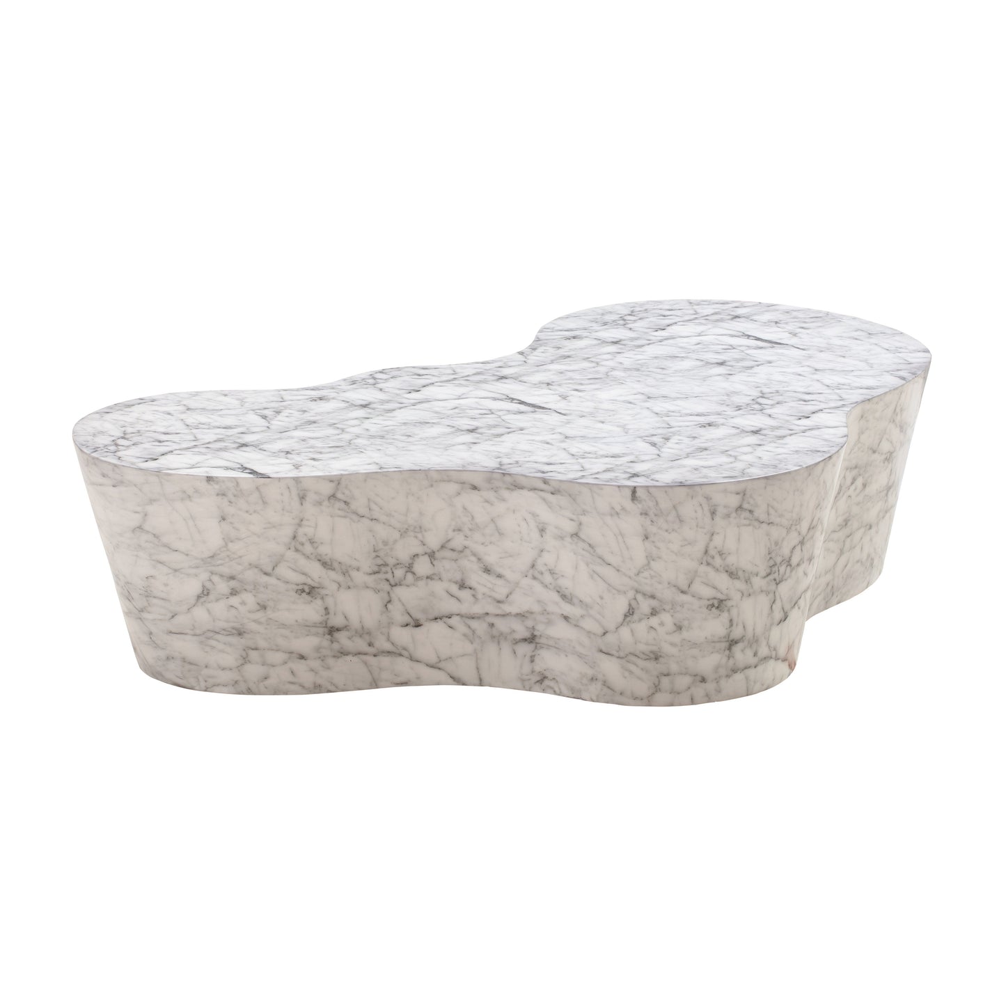 Slab Concrete Coffee Table White Marble