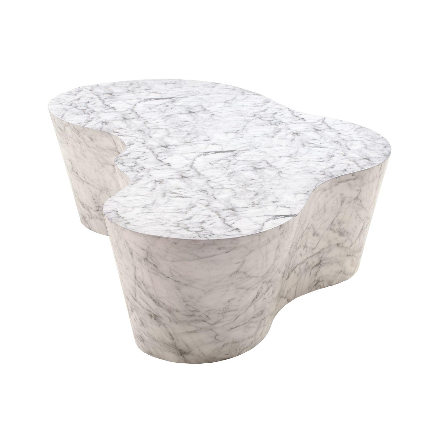 Slab Concrete Coffee Table White Marble