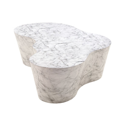 Slab Concrete Coffee Table White Marble
