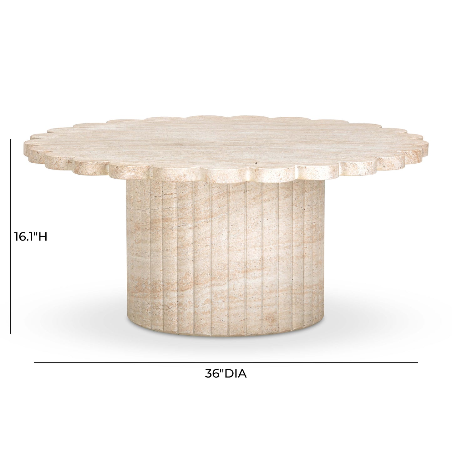Blossom 36" Faux Travertine Coffee Table