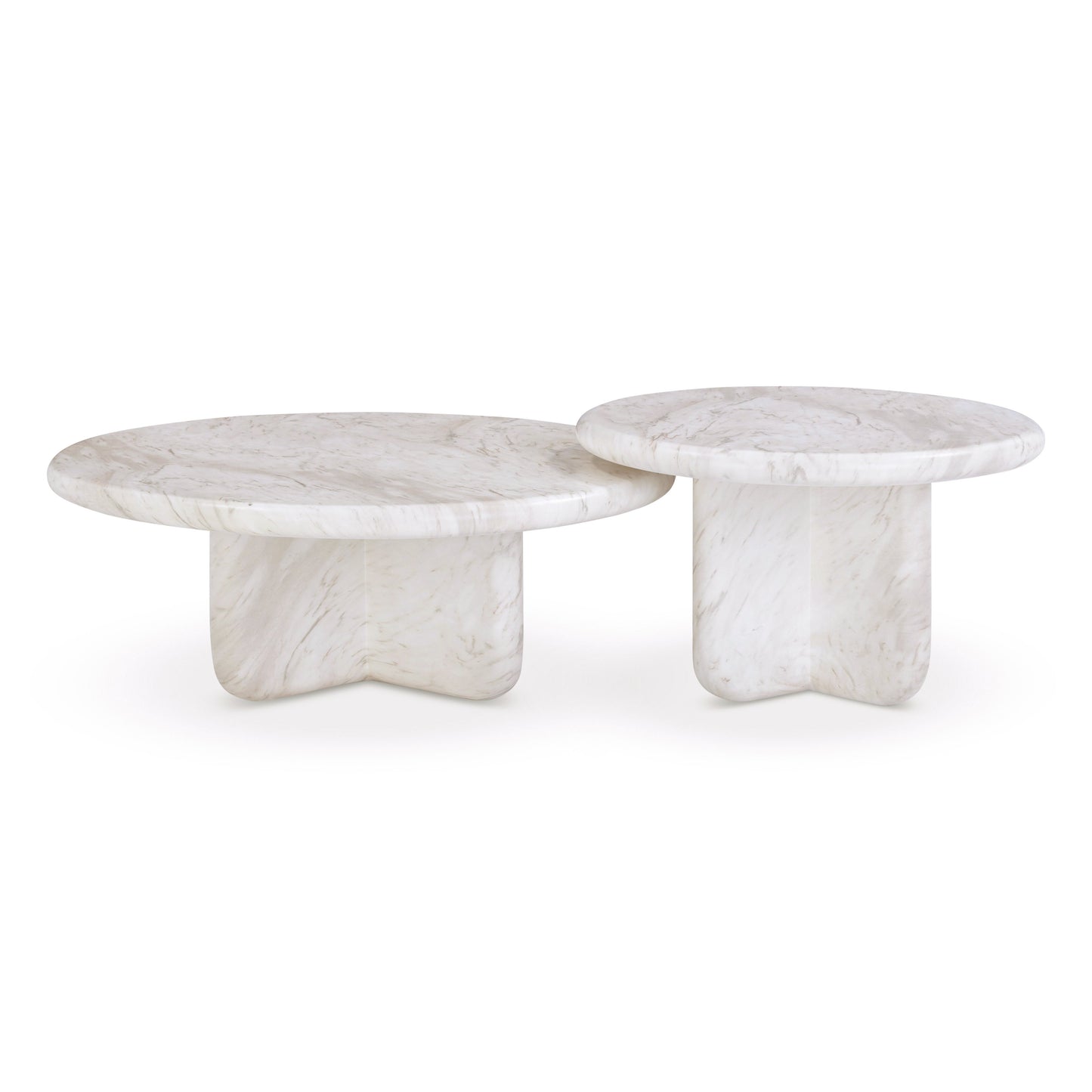 Juju 2-Piece Faux Marble Nesting Coffee Table Set