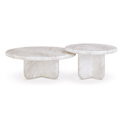 Juju 2-Piece Faux Marble Nesting Coffee Table Set