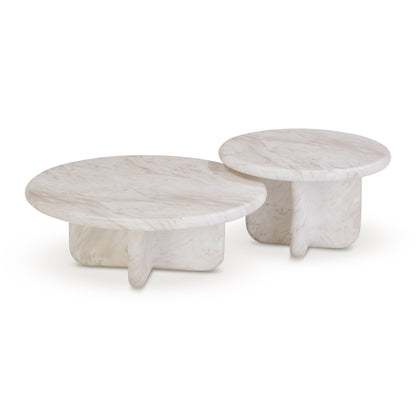 Juju 2-Piece Faux Marble Nesting Coffee Table Set