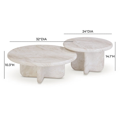 Juju 2-Piece Faux Marble Nesting Coffee Table Set