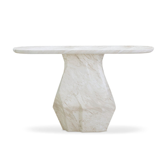 Esme 54" Faux Marble Indoor / Outdoor Console Table