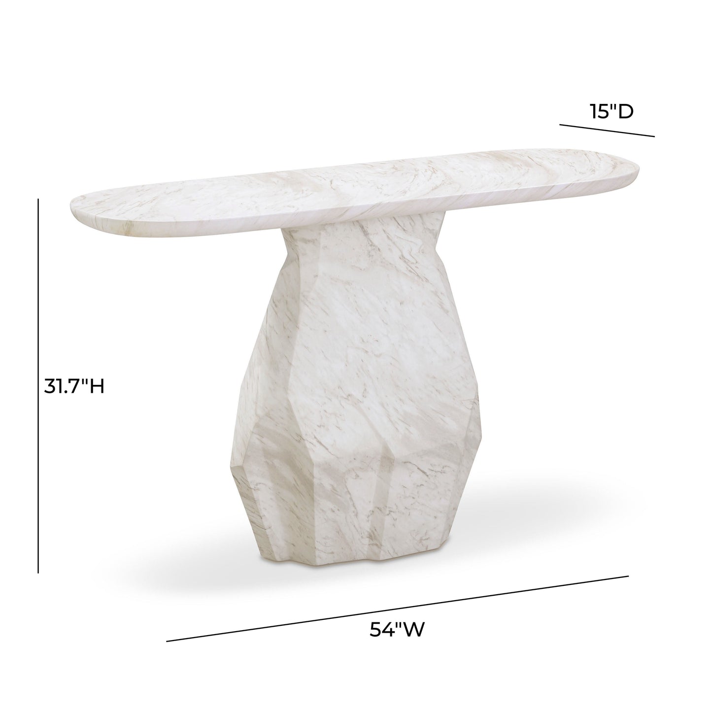 Esme 54" Faux Marble Console Table