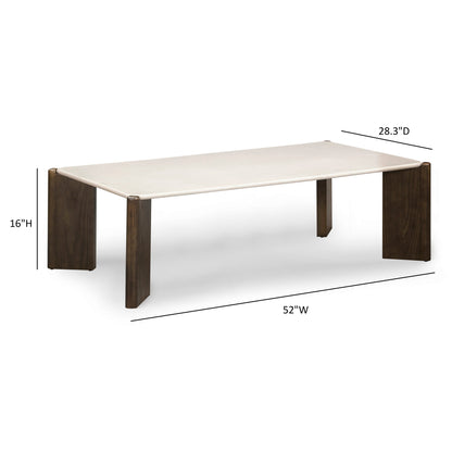 Restis 52" Cream Quartz Coffee Table