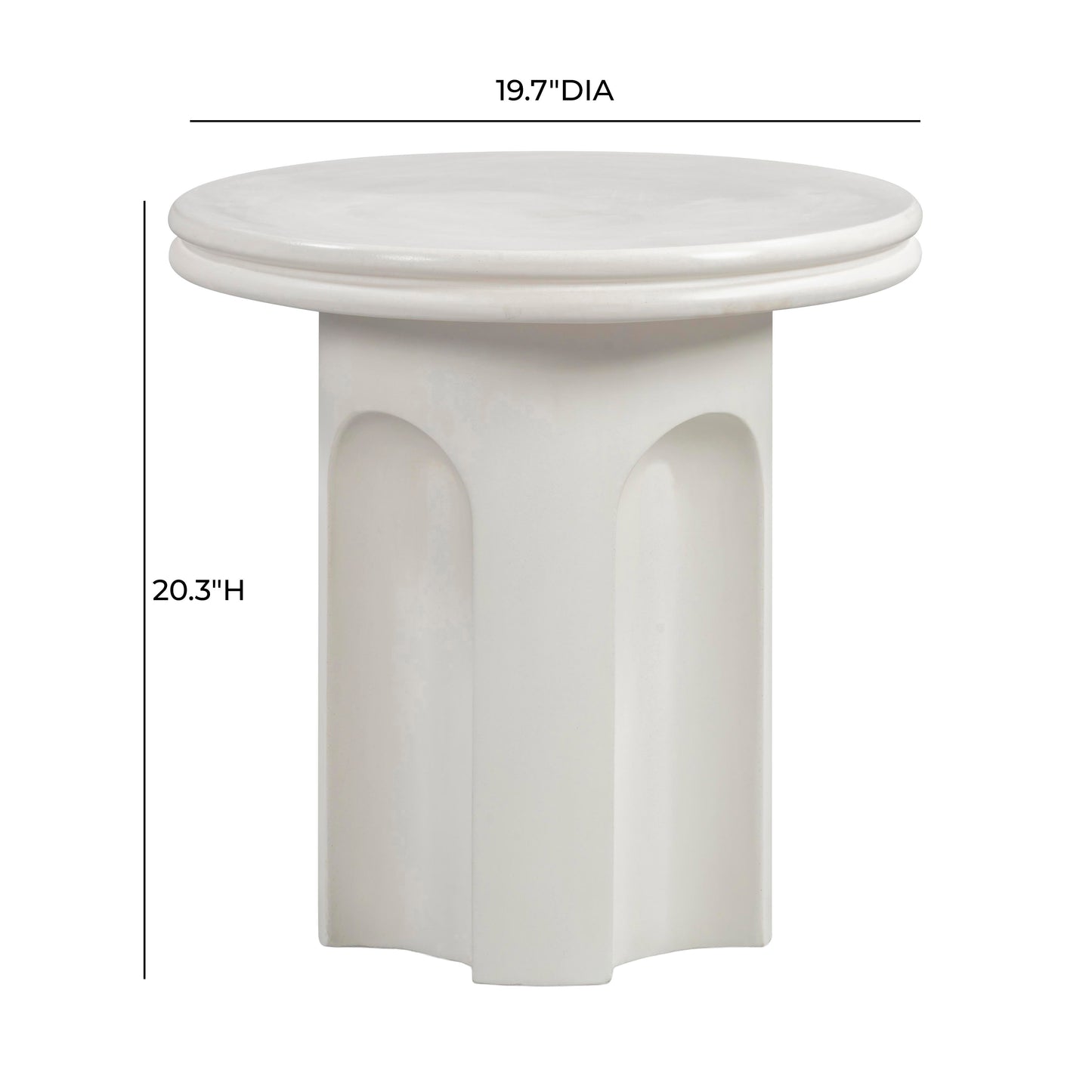 Cassandra Ivory Concrete Side Table