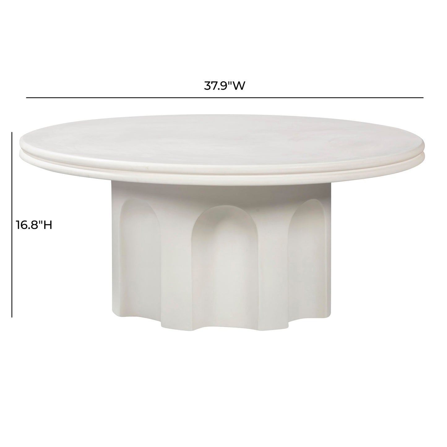 Cassandra 38" Ivory Concrete Coffee Table