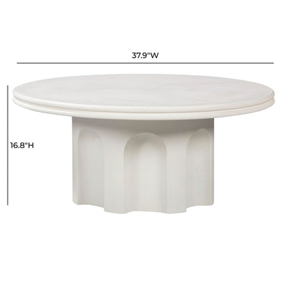 Cassandra 38" Ivory Concrete Coffee Table