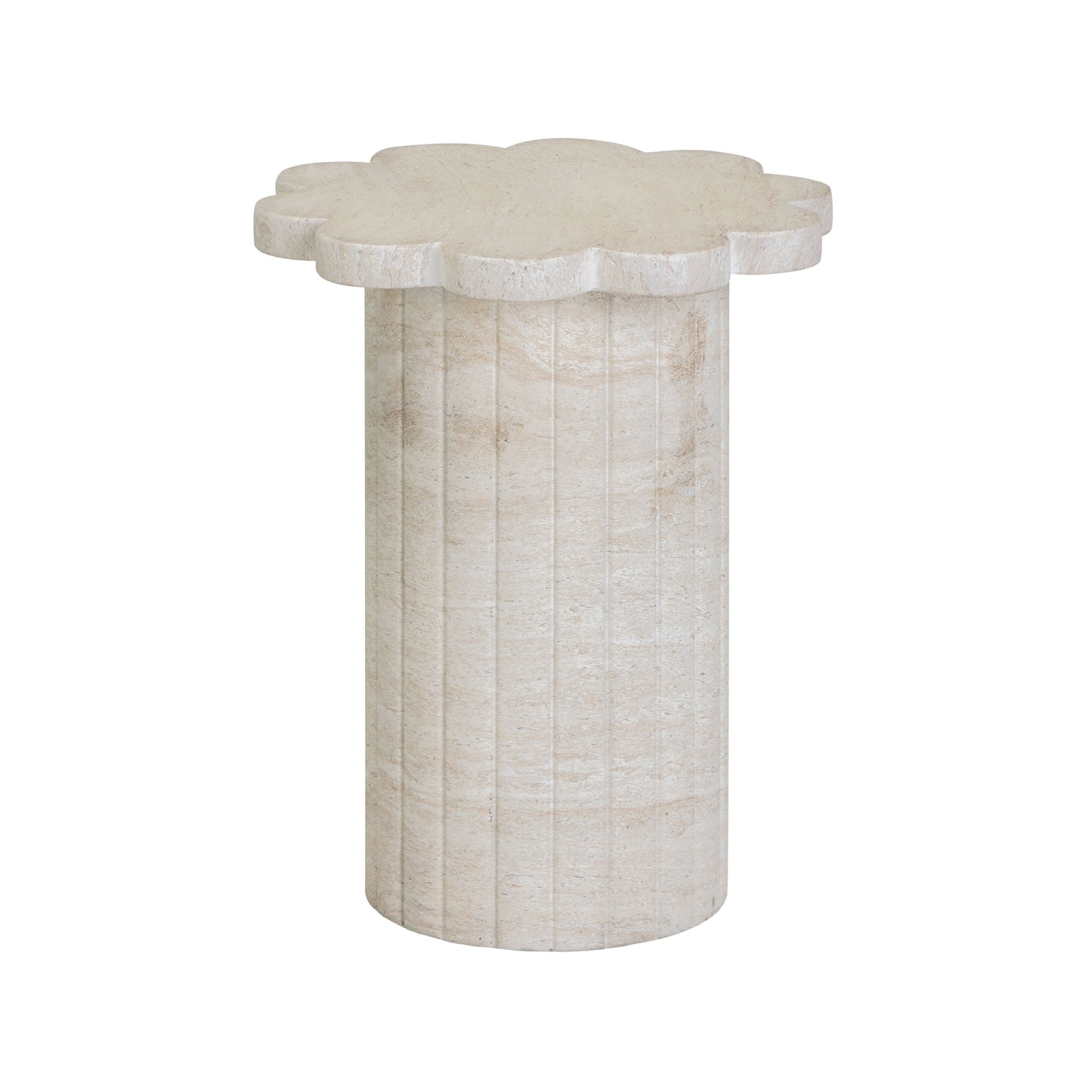Blossom Faux Travertine Side Table