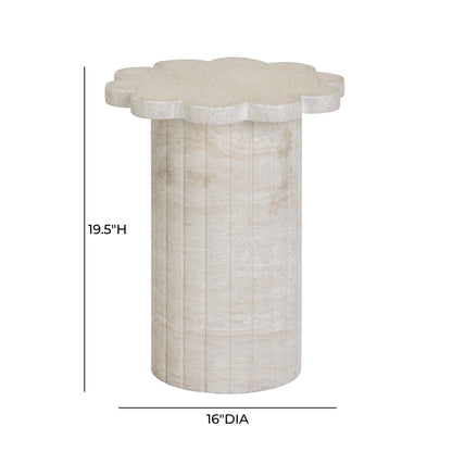 Blossom Faux Travertine Side Table