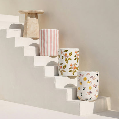 Zaya Rose Faux Marble Concrete Side Table