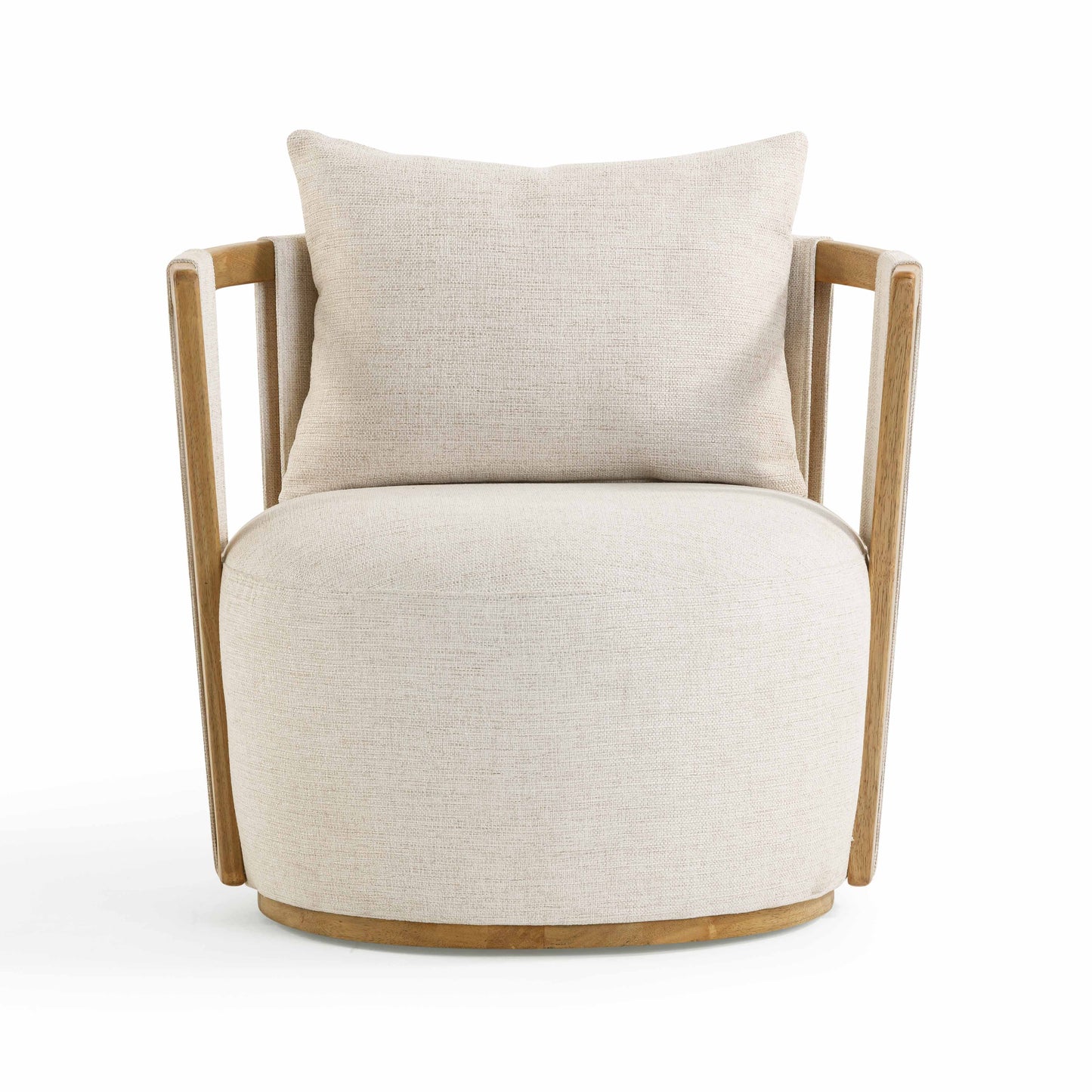 Paolo Textured Weave Fabric Swivel Accent Chair