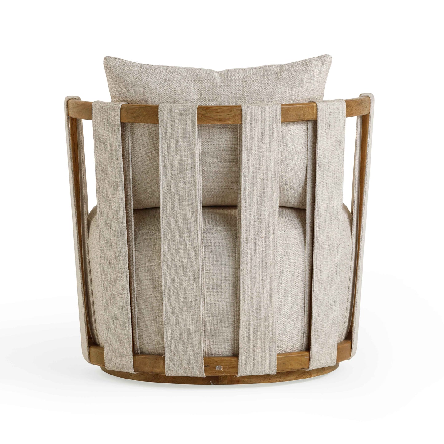 Paolo Textured Weave Fabric Swivel Accent Chair