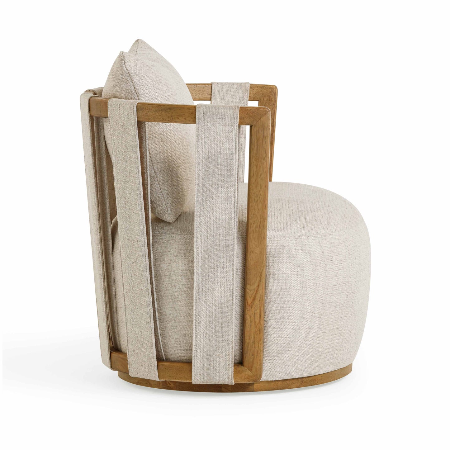 Paolo Textured Weave Fabric Swivel Accent Chair