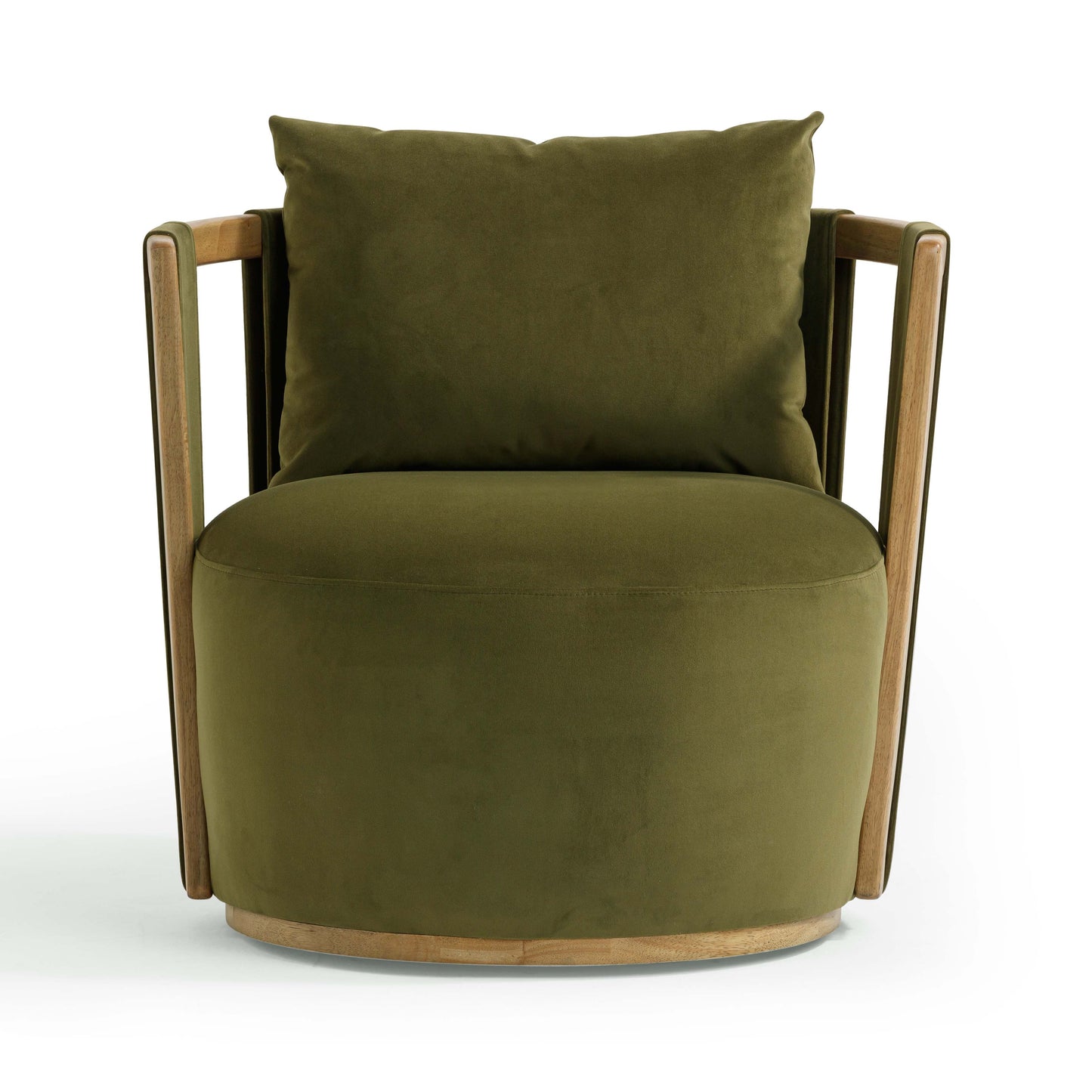 Paolo Upcycled Fabric Swivel Accent Chair