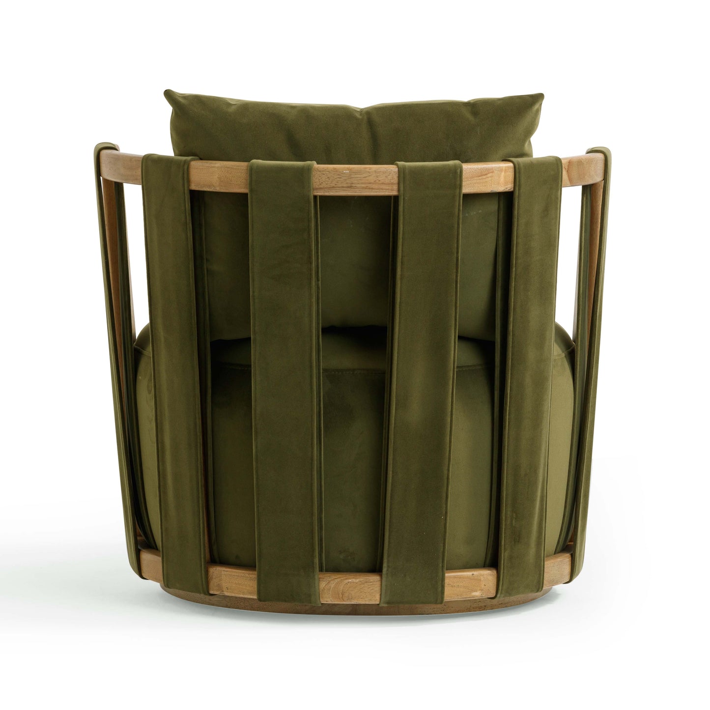 Paolo Upcycled Fabric Swivel Accent Chair