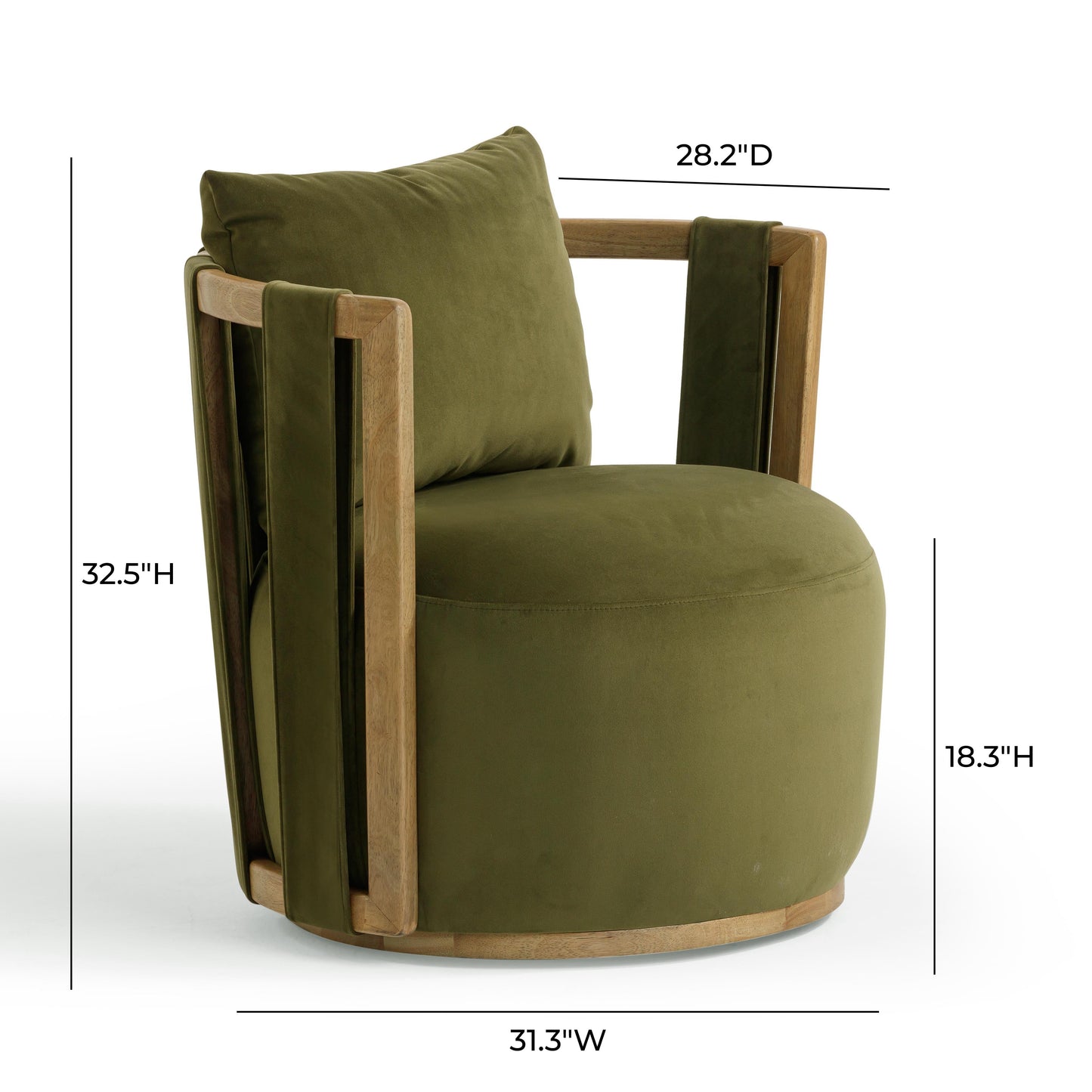 Paolo Upcycled Fabric Swivel Accent Chair