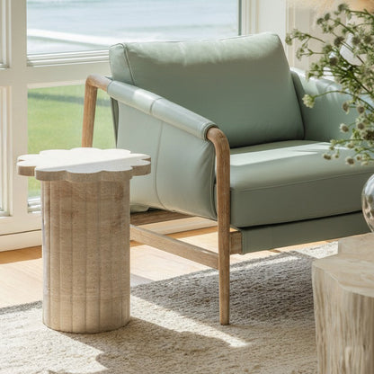 Blossom Faux Travertine Side Table