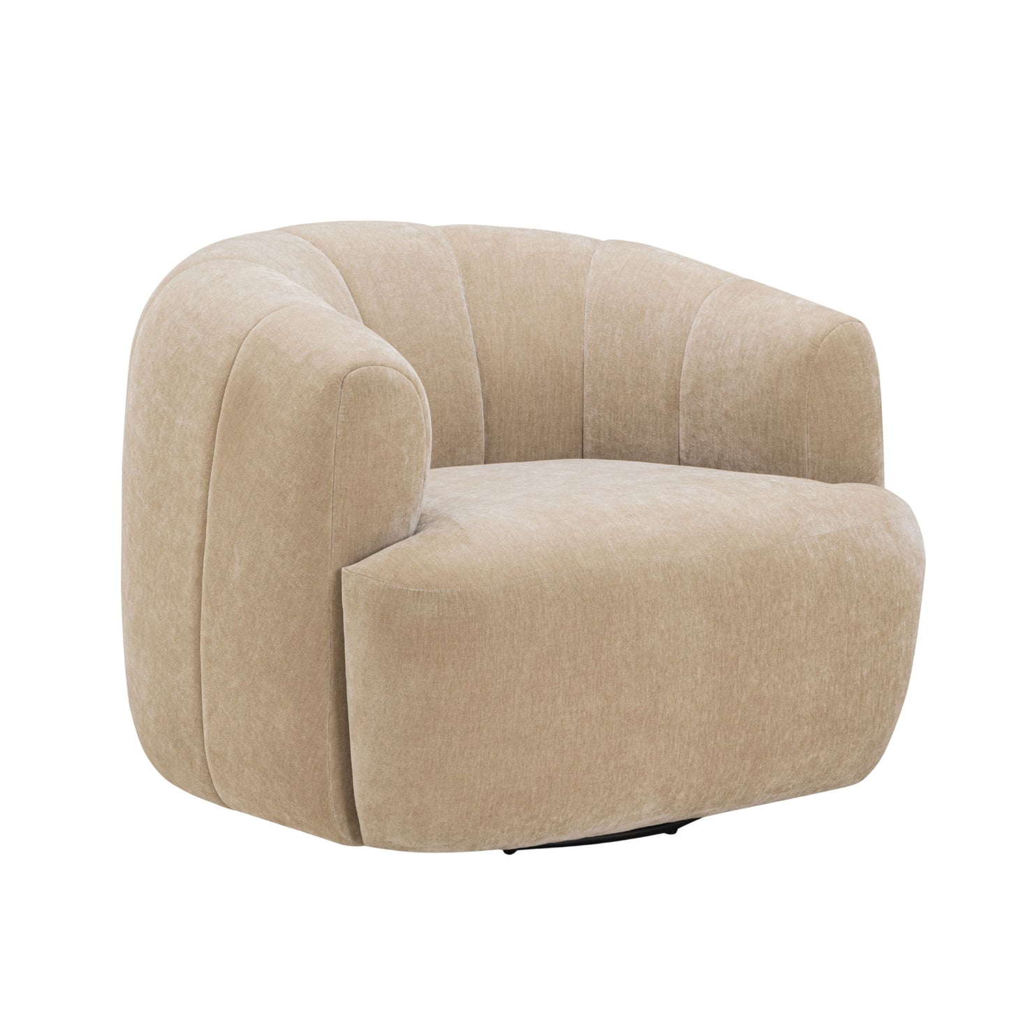 Jasmine Upcycled Basketweave Fabric Swivel Accent Chair