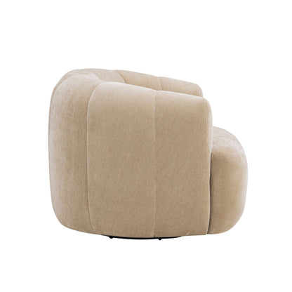 Jasmine Upcycled Basketweave Fabric Swivel Accent Chair