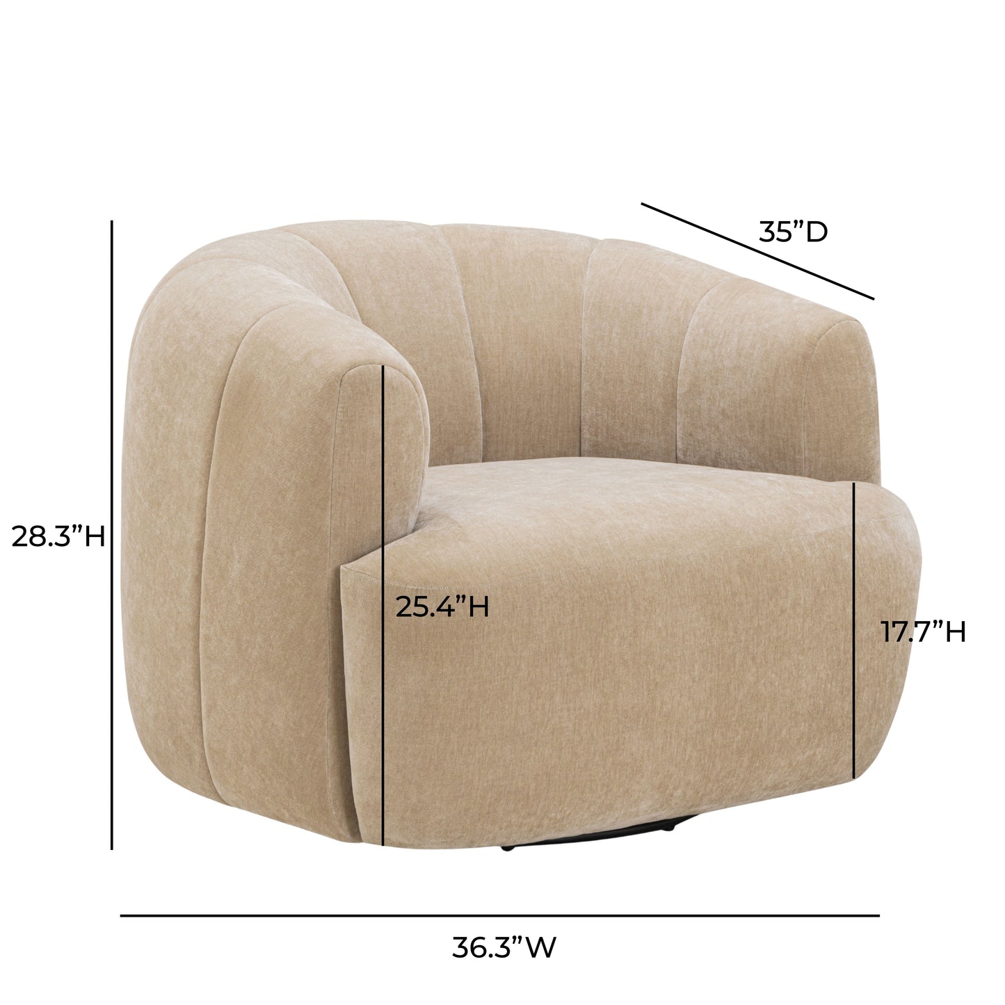 Jasmine Upcycled Basketweave Fabric Swivel Accent Chair