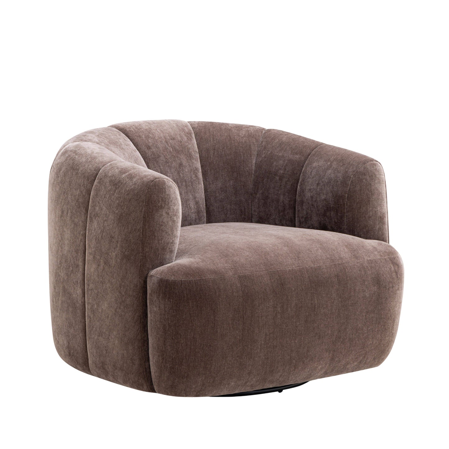 Jasmine Upcycled Basketweave Fabric Swivel Accent Chair