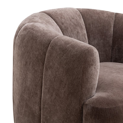 Jasmine Upcycled Basketweave Fabric Swivel Accent Chair