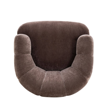 Jasmine Upcycled Basketweave Fabric Swivel Accent Chair