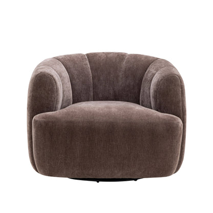 Jasmine Upcycled Basketweave Fabric Swivel Accent Chair