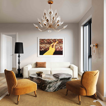 Slab Concrete Coffee Table Blush Grey Marble