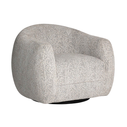 Judy Black and White Woven Performance Fabric Swivel Chair