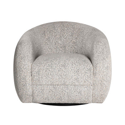 Judy Black and White Woven Performance Fabric Swivel Chair
