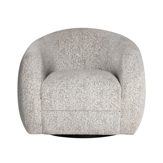 Judy Black and White Woven Performance Fabric Swivel Chair