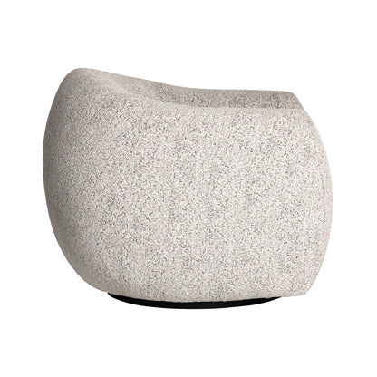 Judy Black and White Woven Performance Fabric Swivel Chair