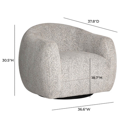 Judy Black and White Woven Performance Fabric Swivel Chair