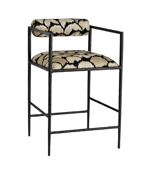Barbana Counter Stool Ocelot Embroidery